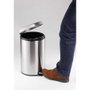 Durable Papelera Redonda con Pedal de 20 Litros en Acero Inoxidable